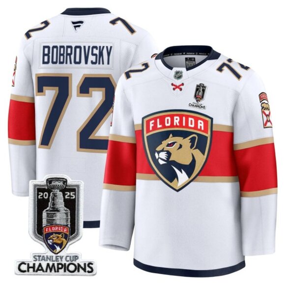 Mens Sergei Bobrovsky 2025 SC‌ CH Jersey White Stitched